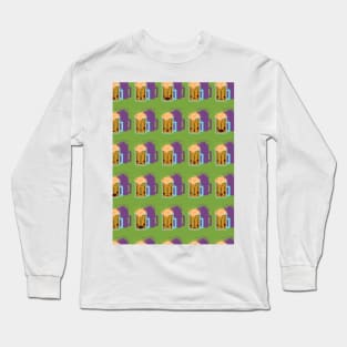 Cute Emoji Beer Pattern Long Sleeve T-Shirt